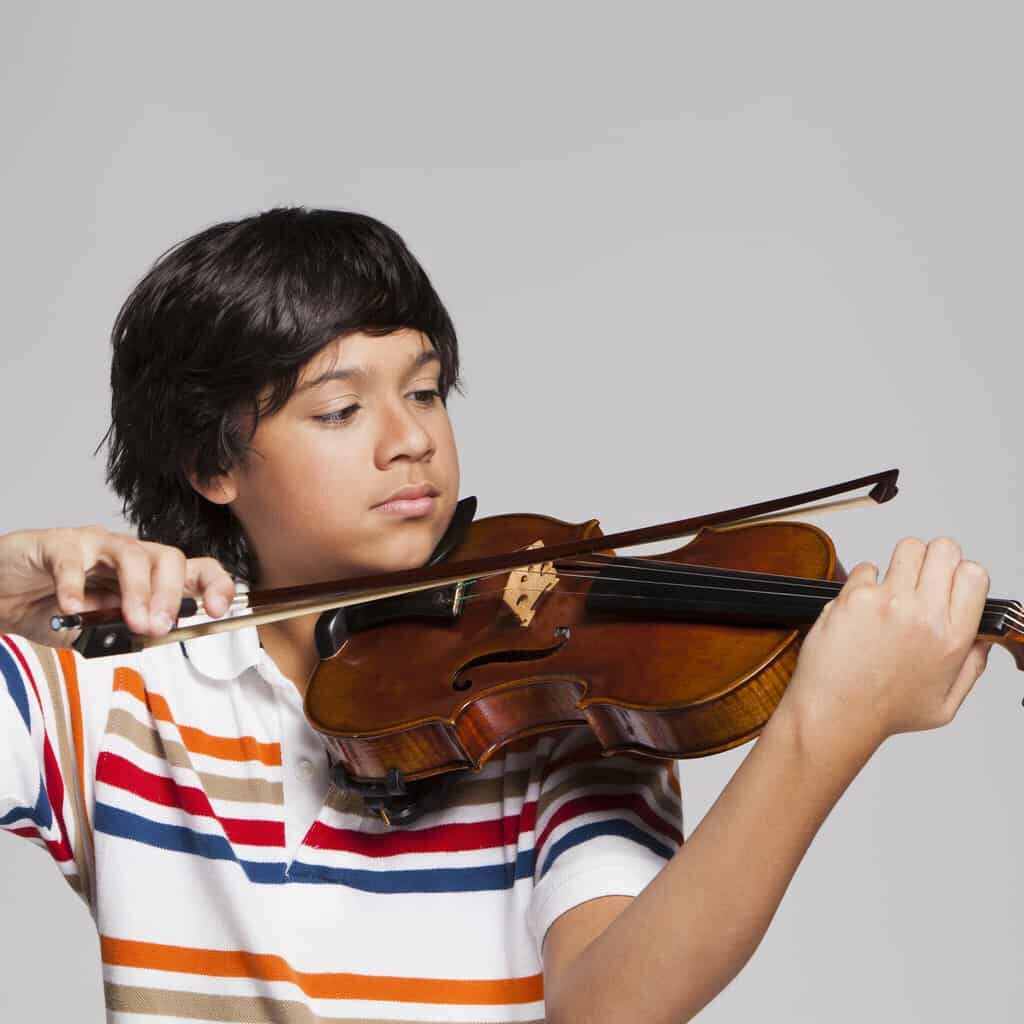 Boy playing violin