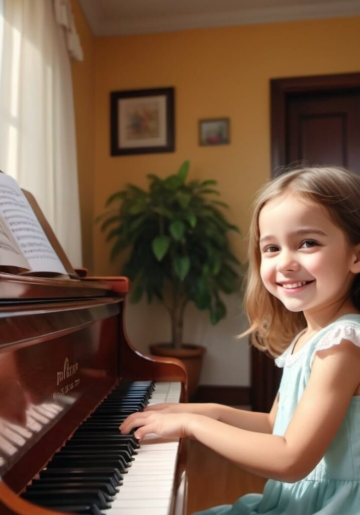 Girl playing piano