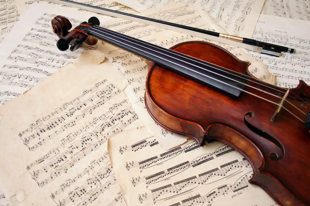 violin and sheet music