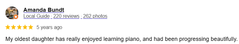 Google Review of Maestro Musicians