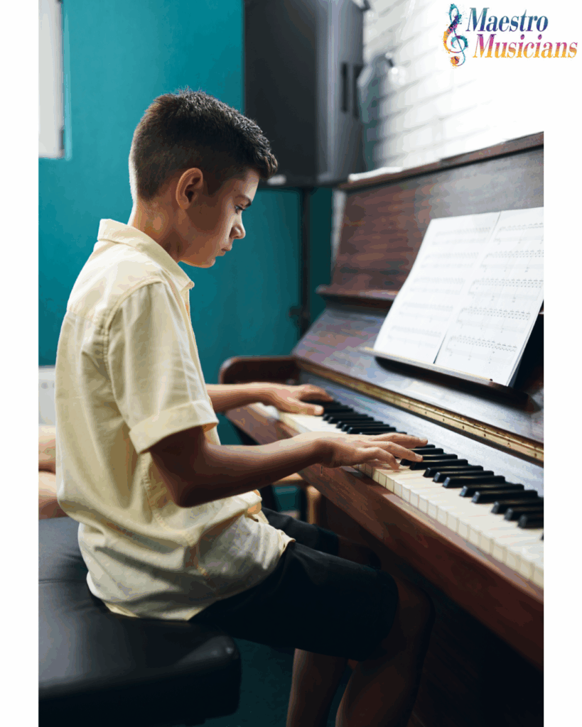 Boy Practicing Piano
